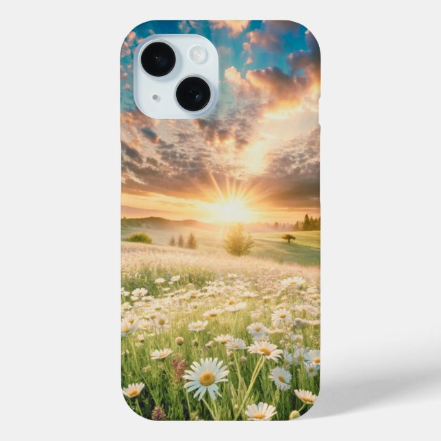 Daisies Flowers Meadow Sunrise Case-Mate iPhone Case (Back)