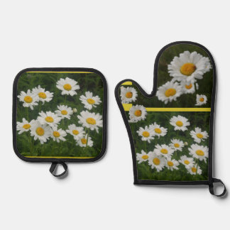 Daisies Flowers Oven Mitt & Pot Holder Set