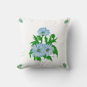 Daisies flowers throw pillow