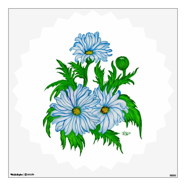 Daisies flowers wall sticker (Front)