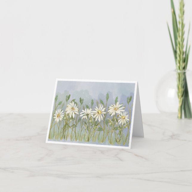 Daisies Folded Note Card (Front)