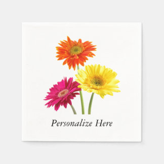 Daisies Gerbera Nature Napkins