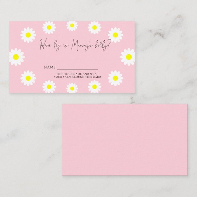 Daisies - How big is mommy's belly Enclosure Card (Front/Back)