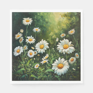 daisies in a field of green napkins