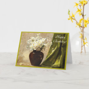 Daisies in a vase, Paul Fisher Happy Birthday Card