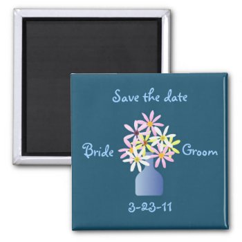 Daisies In A Vase Save The Date Magnet by sfcount at Zazzle