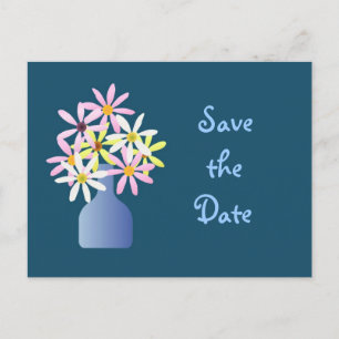 Daisies in a Vase Save the Date Postcard