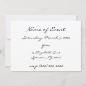 Daisies in Black and White Invitation (Back)