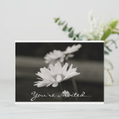 Daisies in Black and White Invitation (Standing Front)