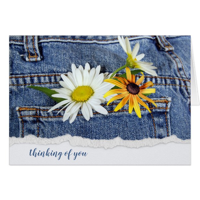 Daisies in Blue Jean Pocket Cards (Front Horizontal)