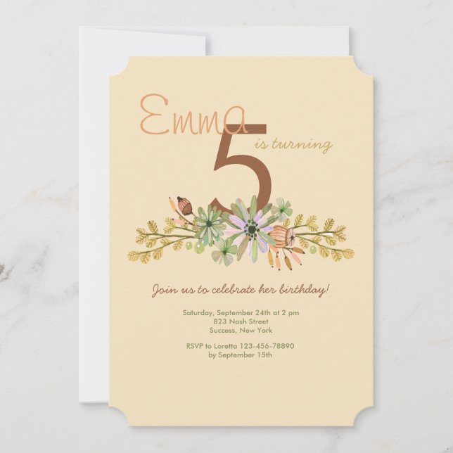 Daisies in Coral Invitation (Front)