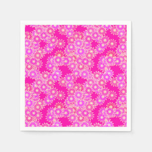 Daisies in deep pink and orchid paper napkins