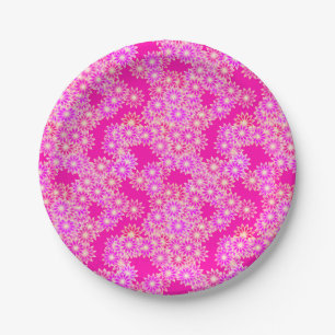 Daisies in deep pink and orchid paper plates