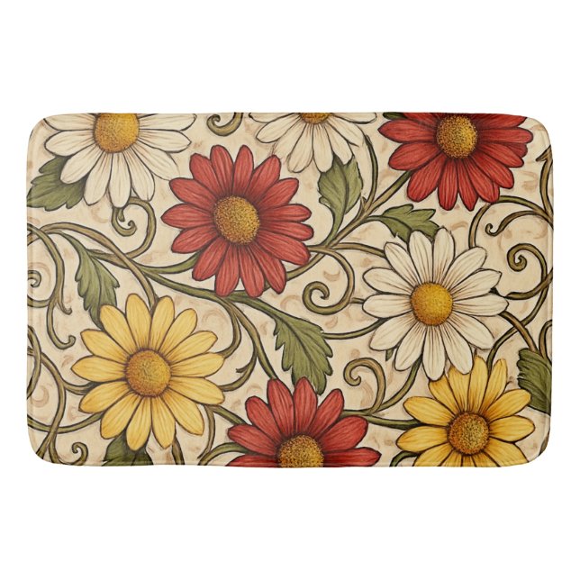 Daisies in Fall Bath Mat (Front)