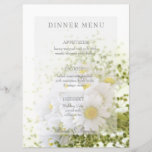 Daisies in Love- Editable Wedding Bouquet menu<br><div class="desc">Adorable and editable wedding dinner menu template with a beautiful fresh spring flower bouquet with tiny daisies and green blossoms in the background. Perfect for you. Customizable Bags, Paper Cups, Plates, Winelabels, Menu cards, Wedding invitations, Save the Date Invitations, Directions, Accommodation and Information cards. All things you need for your...</div>