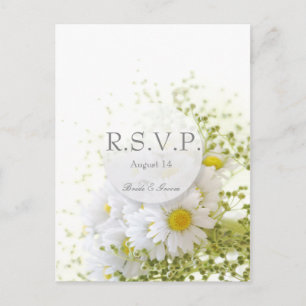 Daisies in Love- Editable Wedding Bouquet  RSVP Invitation Postcard