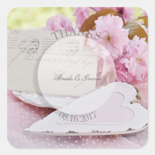 Daisies in Love- Editable Wedding Bouquet Square Sticker (Front)