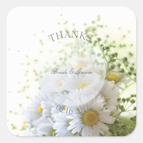 Daisies in Love_ Editable Wedding Bouquet Square Sticker