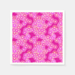 Daisies in shades of pink and plum paper napkins