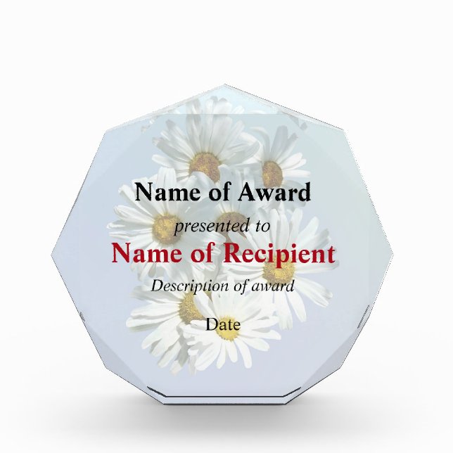 Daisies in Sunshine Acrylic Award (Front)