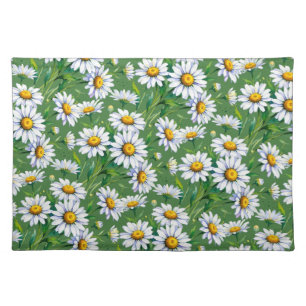 Daisies in the meadow. Watercolours. Cloth Placemat