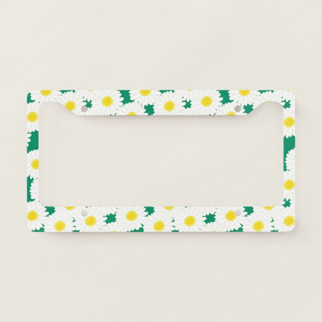 Daisies In The Wild License Plate Frame (Front)