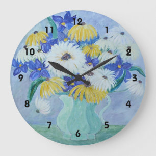 Daisies In Vase Wall Clock