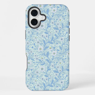 Daisies in white and blue on sea glass iPhone 16 plus case