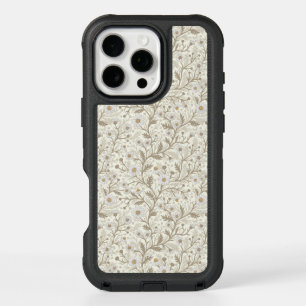 Daisies in white and brown on off white iPhone 16 pro max case