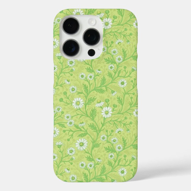 Daisies in white and green on honey dew green Case-Mate iPhone case (Back)