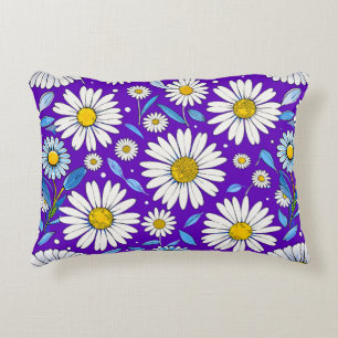 🌼 Daisies Leaves Accent Pillow Floral Home Decor 