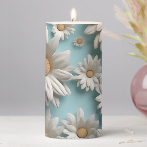 Daisies make me happy  pillar candle