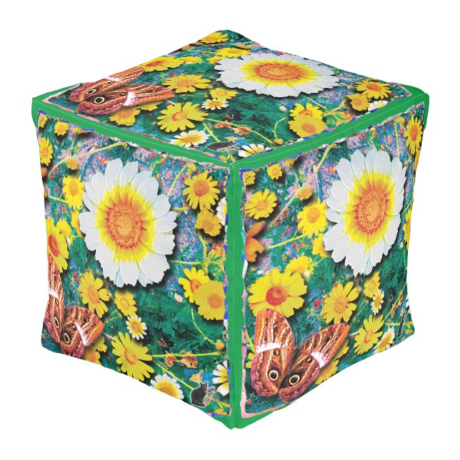 Daisies May Pouf (Angled Front)