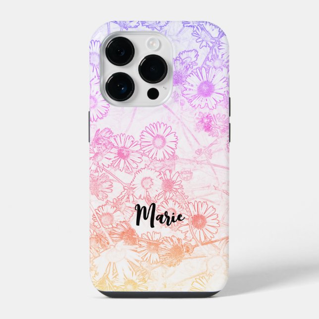 Daisies meadow pattern iphone case (Back)