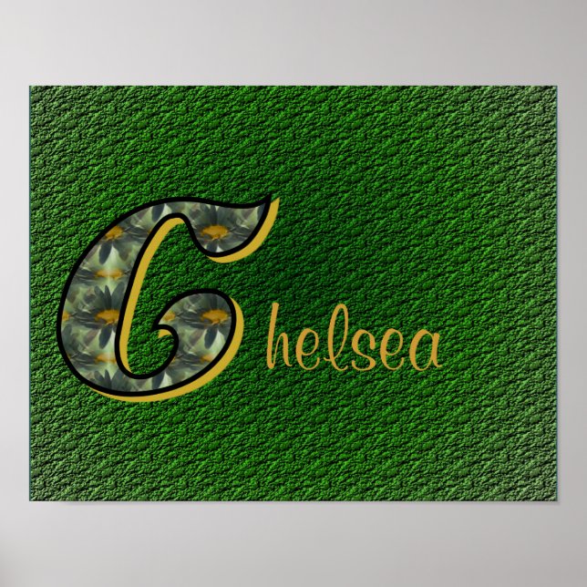 Daisies Monogram Initial C Personalized Poster (Front)