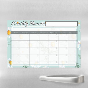 Daisies monthly planner  magnetic dry erase sheet