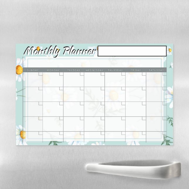 Daisies monthly planner  magnetic dry erase sheet (In Situ)