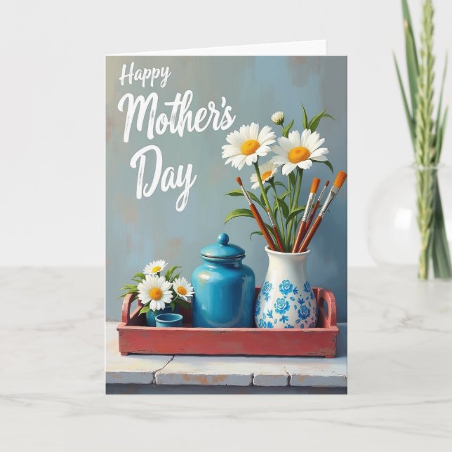 Daisies Mothers Day Art Scene Card (Front)