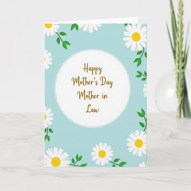 Daisies Mothers Day In Law Card (Front)