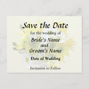 Daisies, Mums and Queen Anne's Lace Bouquet Announcement Postcard