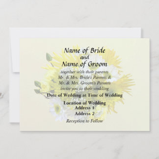 Daisies, Mums and Queen Anne's Lace Bouquet Invitation