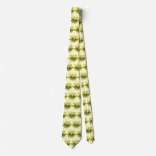 Daisies, Mums and Queen Anne's Lace Bouquet Neck Tie