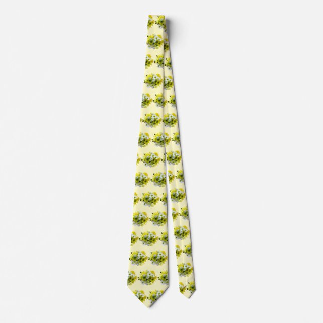 Daisies, Mums and Queen Anne's Lace Bouquet Neck Tie (Front)