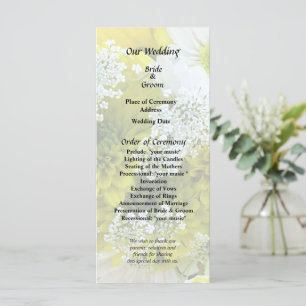 Daisies, Mums and Queen Anne's Lace Bouquet Program