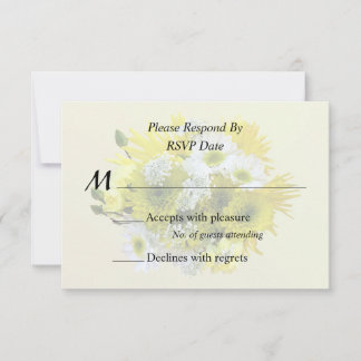 Daisies, Mums and Queen Anne's Lace Bouquet RSVP Card