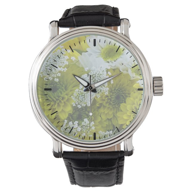 Daisies, Mums and Queen Anne's Lace Bouquet Watch (Front)