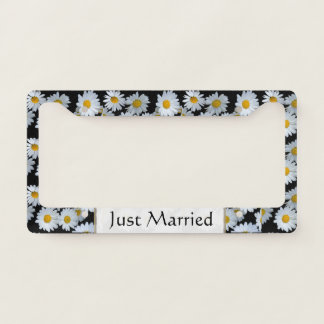 Daisies Newly Wed Floral License Plate Frame