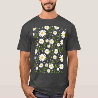 Daisies On a Black Background T-Shirt