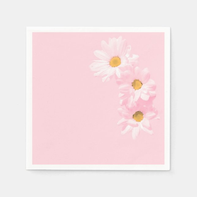 Daisies on a pink background napkins (Front)