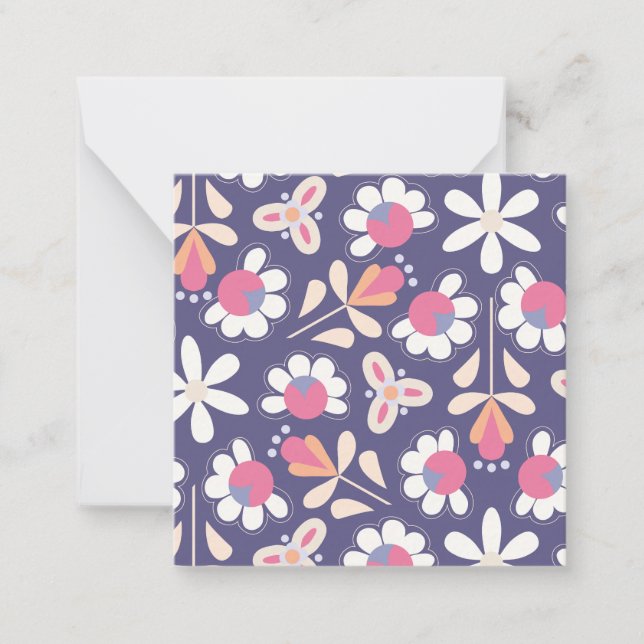 Daisies on a Purple Background Note Card (Front)